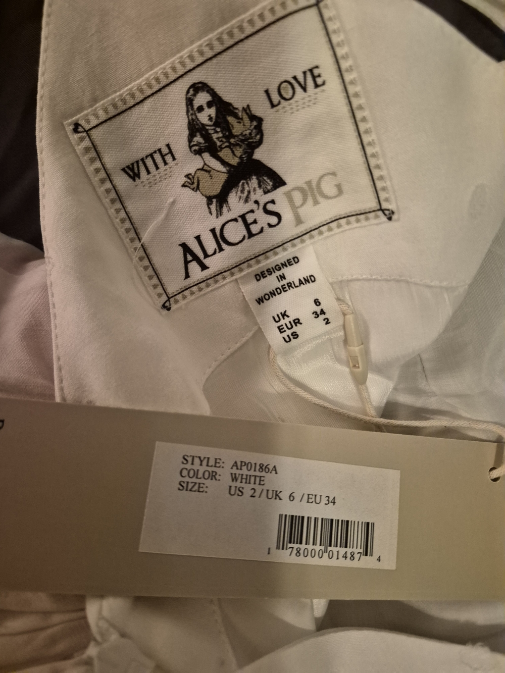Alice’s Pig White & Pink Swiss Dot Tulle Dress Cottagecore Fairy Mini Dress Size - Picture 5 of 5
